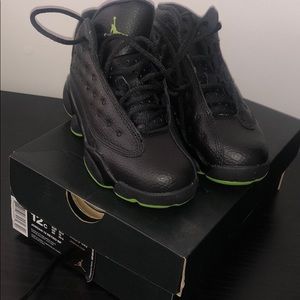 Jordan 13 retro. Black and green.